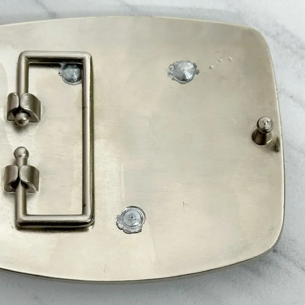 F Letter Initial Monogram Silver Tone Belt Buckle